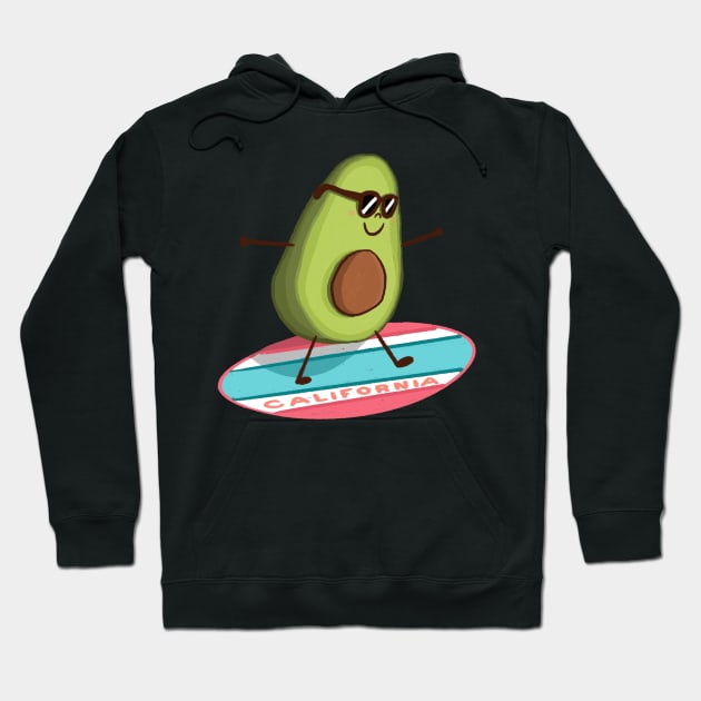 California Avocado Surfing Hoodie by avadoodle